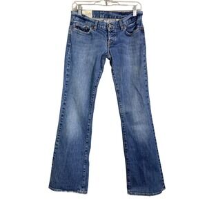Lucky Brand Midnight Maggie Jean Size 2/26 Regular Blue Embroidered Bootcut Y2K